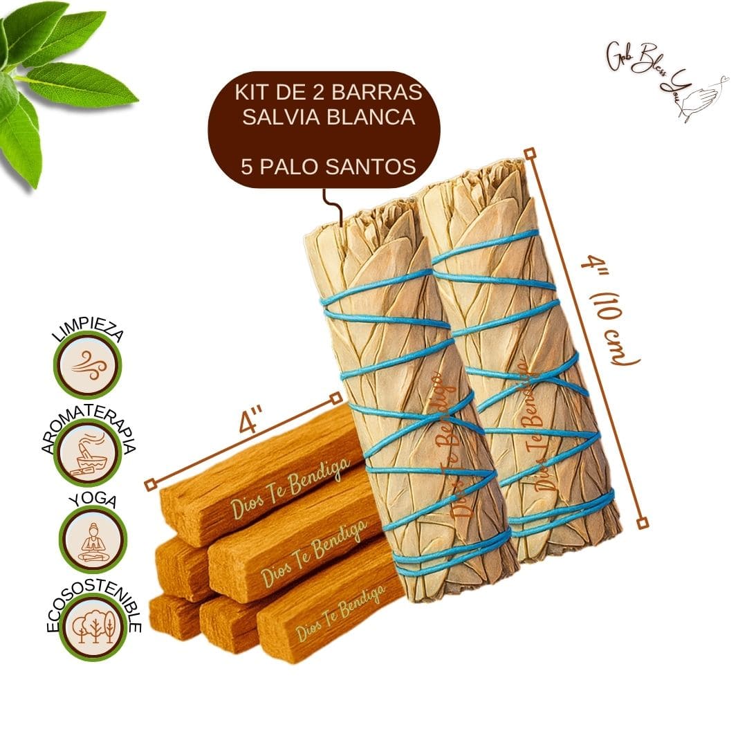 KIT DE SALVIA BLANCA Y PALO SANTO