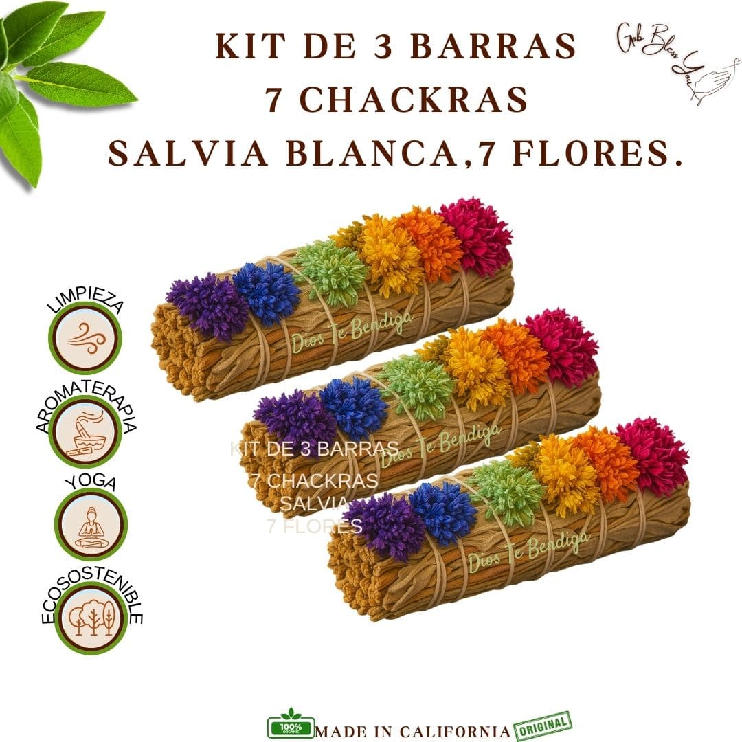 KIT 3 BARRAS DE SALVIA 7 CHAKRAS.