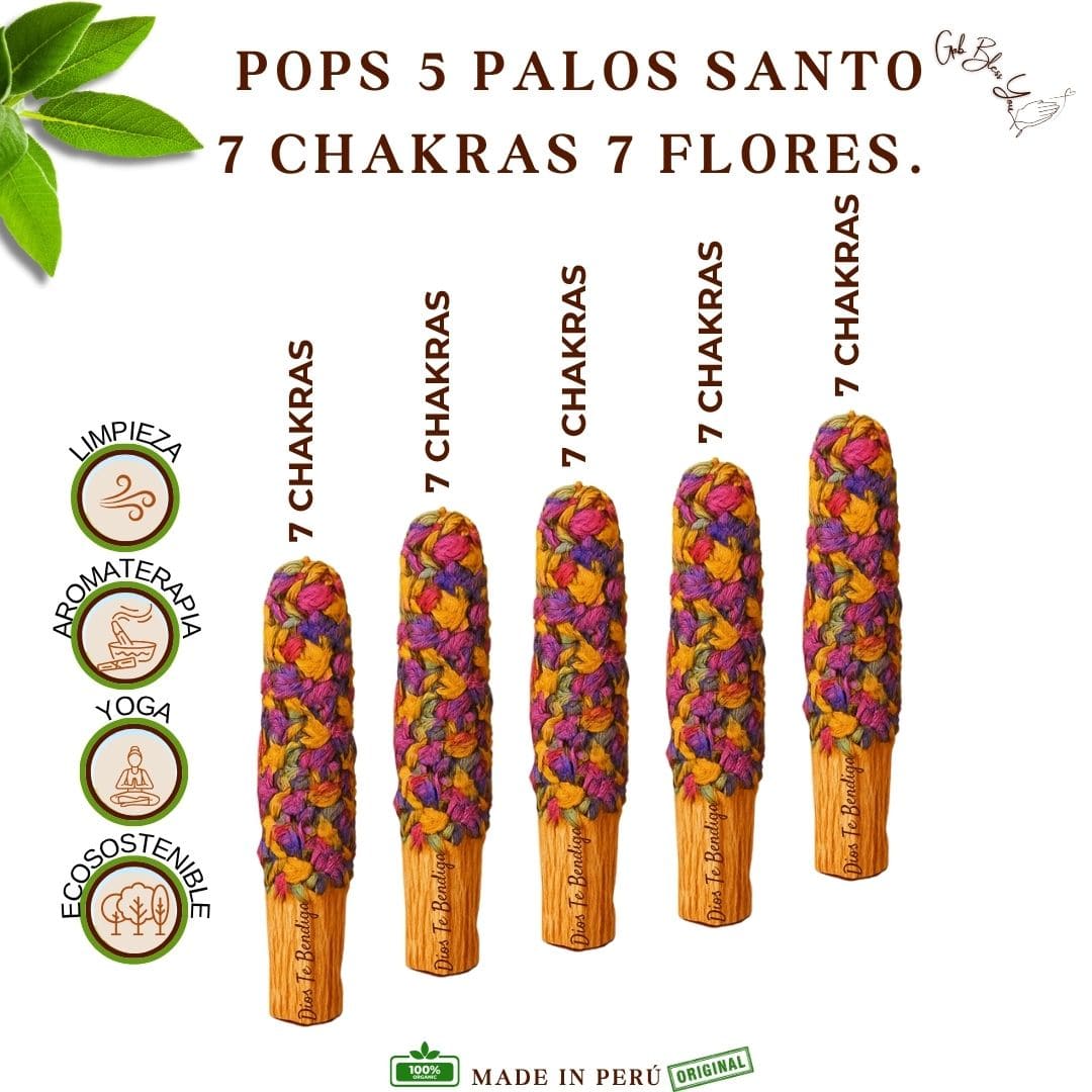 KIT POPS DE 5 PALOS SANTO — 7 CHAKRAS