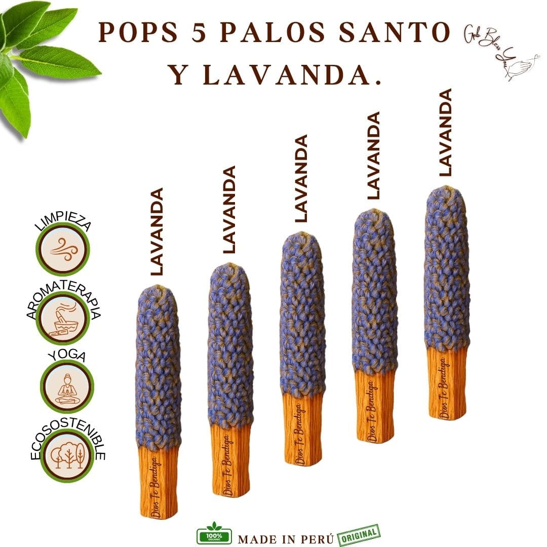 KIT POPS DE 5 PALOS SANTO — LAVANDA