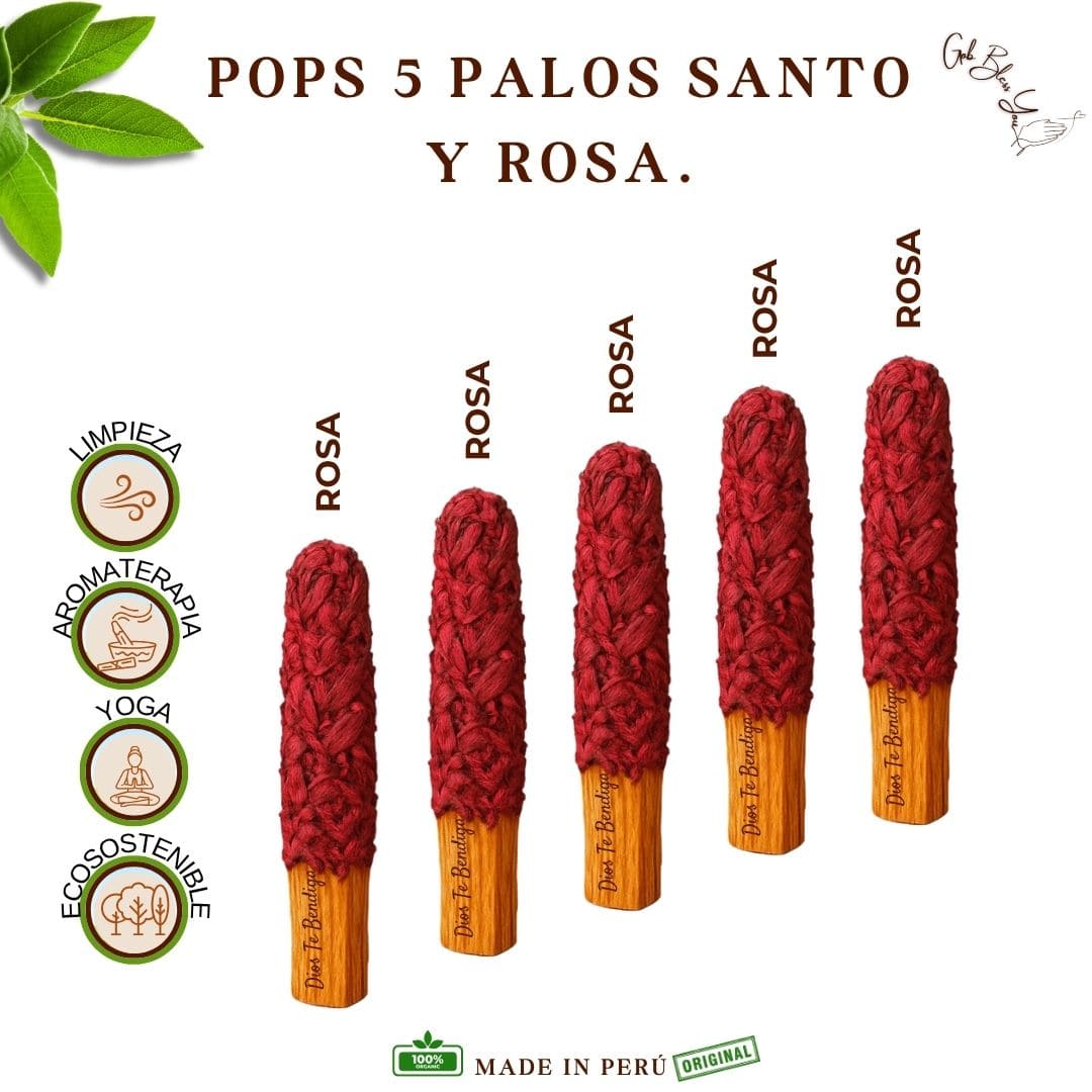 KIT POPS DE 5 PALOS SANTO — ROSA